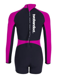 Two Bare Feet Flare 2mm Superstretch Neoprene Womens One Piece (Black/Raspberry)