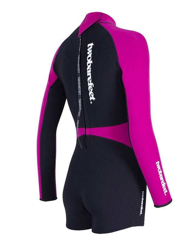 Two Bare Feet Flare 2mm Superstretch Neoprene Womens One Piece (Black/Raspberry)