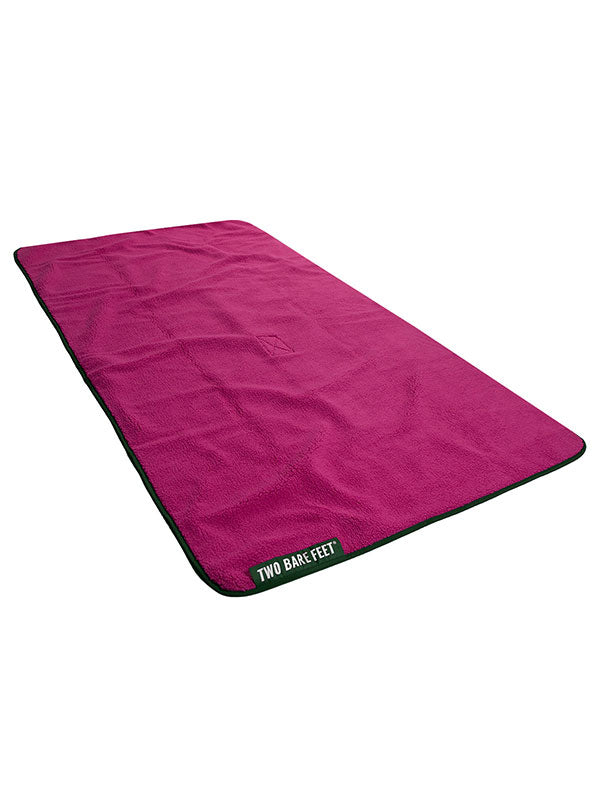 Sherpa Lined Waterproof Beach Travel Blanket (Forest/Raspberry)