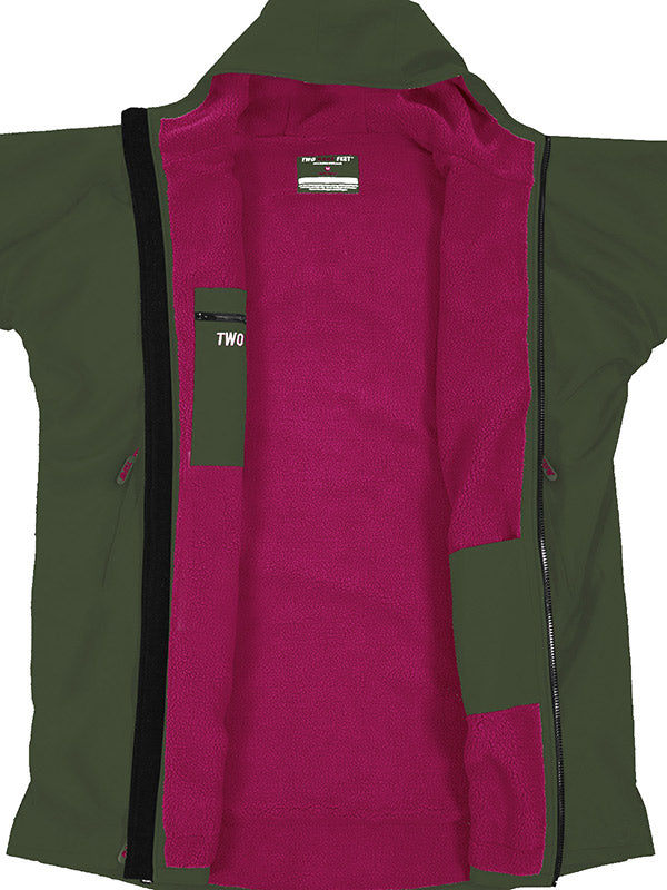 Two Bare Feet Kids Weatherproof Changing Robe with Changing Mat (Forest/Raspberry)