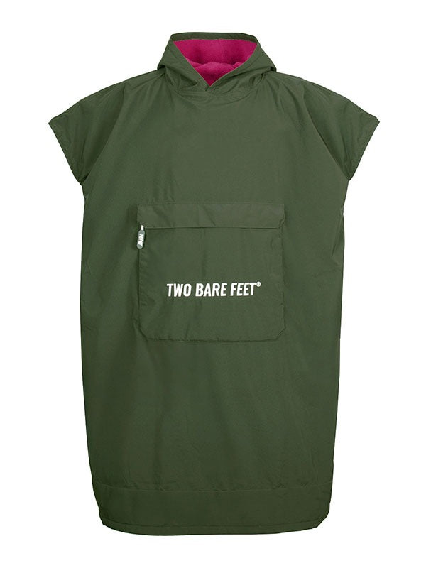 Waterproof Hooded Sleeveless Poncho Changing Robe (Forest/Raspberry)