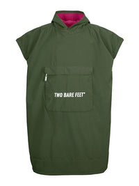 Waterproof Hooded Sleeveless Poncho Changing Robe (Forest/Raspberry)