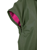 Waterproof Hooded Sleeveless Poncho Changing Robe (Forest/Raspberry)