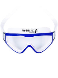 Two Bare Feet Adult Single Lens Swim Goggles (White/Blue)