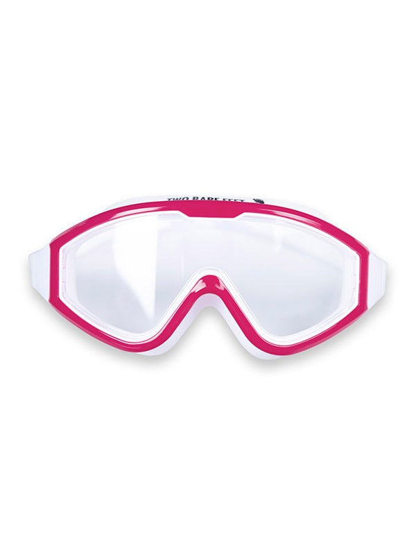 Two Bare Feet Adult Single Lens Swim Goggles (White/Pink)