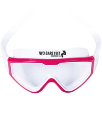 Two Bare Feet Adult Single Lens Swim Goggles (White/Pink)