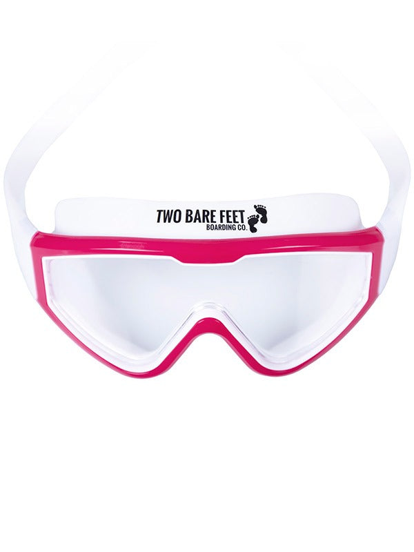Two Bare Feet Adult Single Lens Swim Goggles (White/Pink)