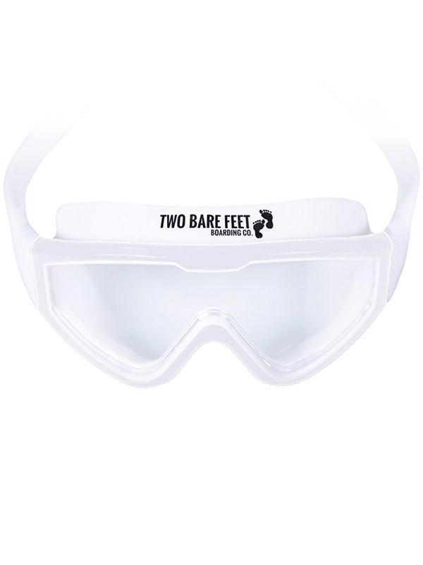 Two Bare Feet Adult Single Lens Swim Goggles (White/White)