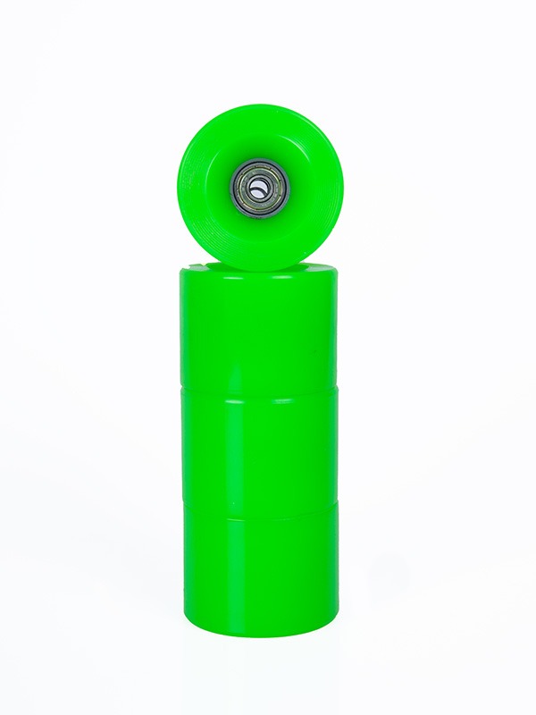 Edge Series Longboard Wheels Set of 4 70mm / 78A plus Bearings (Green)