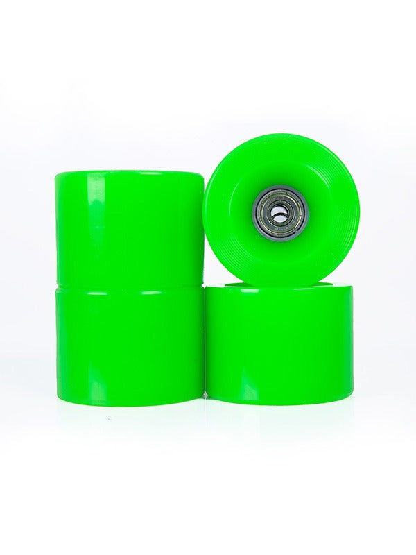 Edge Series Longboard Wheels Set of 4 70mm / 78A plus Bearings (Green)