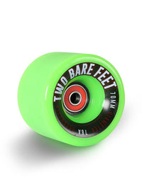 Sessions 78A Longboard Skateboard Wheels (70mm Green) with Two Bare Feet Pro Series 7 Bearings