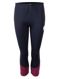 Two Bare Feet Womens Harmony 3mm Capri Wetsuit Pants (Black / Burgundy)
