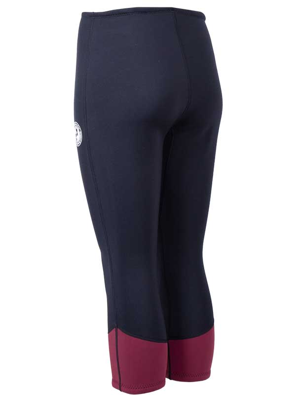 Two Bare Feet Womens Harmony 3mm Capri Wetsuit Pants (Black / Burgundy)