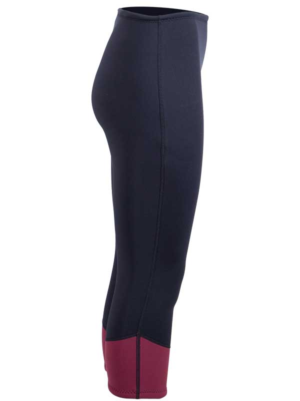 Two Bare Feet Womens Harmony 3mm Capri Wetsuit Pants (Black / Burgundy)
