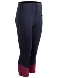 Two Bare Feet Womens Harmony 3mm Capri Wetsuit Pants (Black / Burgundy)