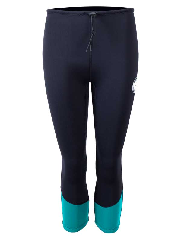 Two Bare Feet Womens Harmony 3mm Capri Wetsuit Pants (Black / Teal)