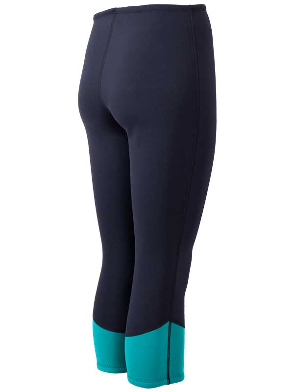 Two Bare Feet Womens Harmony 3mm Capri Wetsuit Pants (Black / Teal)