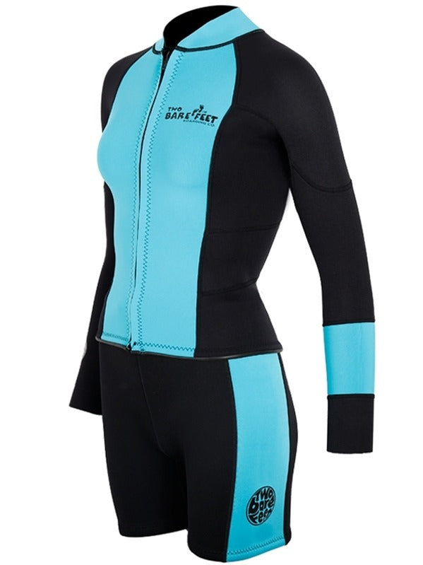 Two Bare Feet Harmony 3mm Jacket & Shorts Set (Black/Mint)