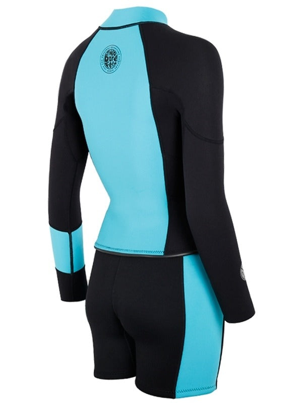 Two Bare Feet Harmony 3mm Jacket & Shorts Set (Black/Mint)