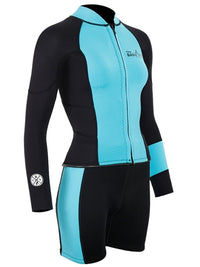 Two Bare Feet Harmony 3mm Jacket & Shorts Set (Black/Mint)