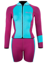 Two Bare Feet Harmony 3mm Jacket & Shorts Set (Aqua/Raspberry)