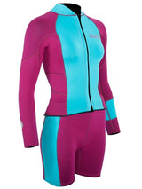 Two Bare Feet Harmony 3mm Jacket & Shorts Set (Aqua/Raspberry)