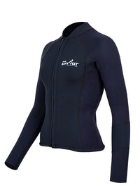 Two Bare Feet Womens Harmony 3mm Long Sleeve Wetsuit Jacket (Black)