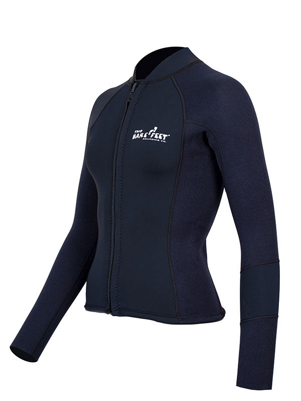 Two Bare Feet Womens Harmony 3mm Long Sleeve Wetsuit Jacket (Black)