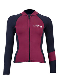 Two Bare Feet Womens Harmony 3mm Long Sleeve Wetsuit Jacket (Burgundy/Black)