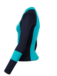 Two Bare Feet Womens Harmony 3mm Long Sleeve Wetsuit Jacket (Teal/Black)