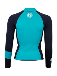 Two Bare Feet Womens Harmony 3mm Long Sleeve Wetsuit Jacket (Teal/Black)
