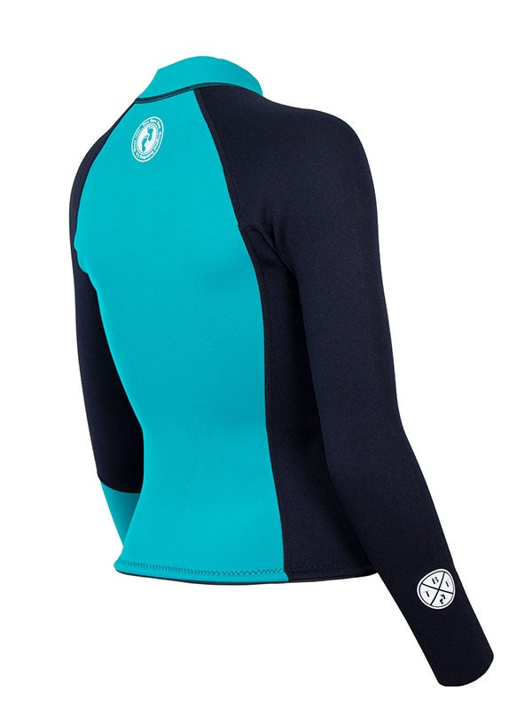 Two Bare Feet Womens Harmony 3mm Long Sleeve Wetsuit Jacket (Teal/Black)