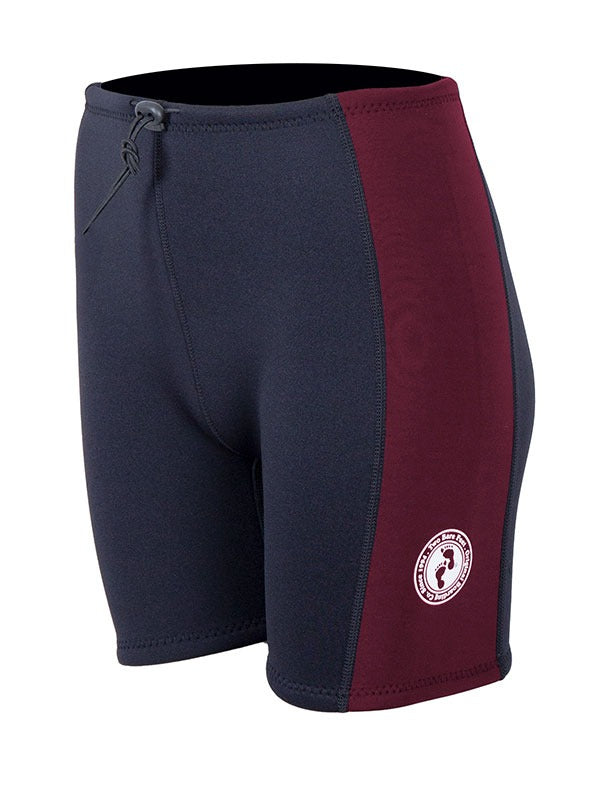 Two Bare Feet Womens Harmony 3mm Wetsuit Shorts (Black/Burgundy)