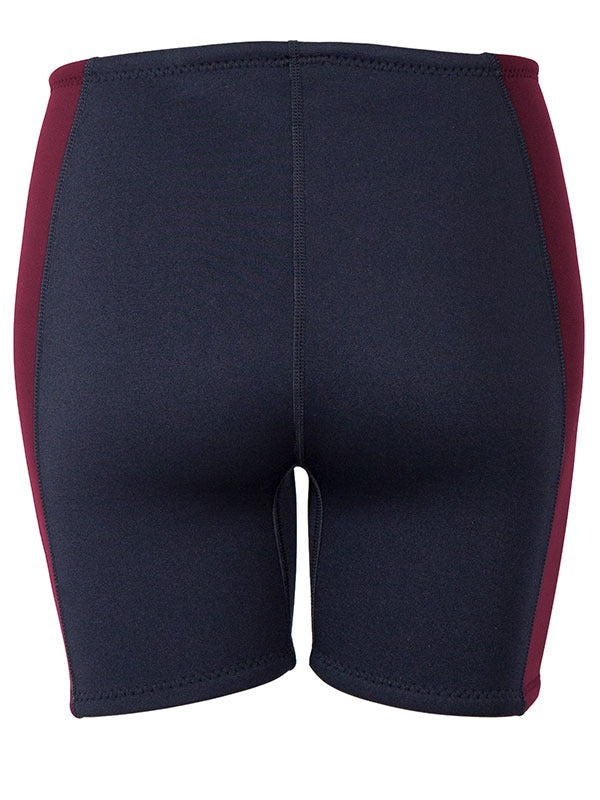 Two Bare Feet Womens Harmony 3mm Wetsuit Shorts (Black/Burgundy)