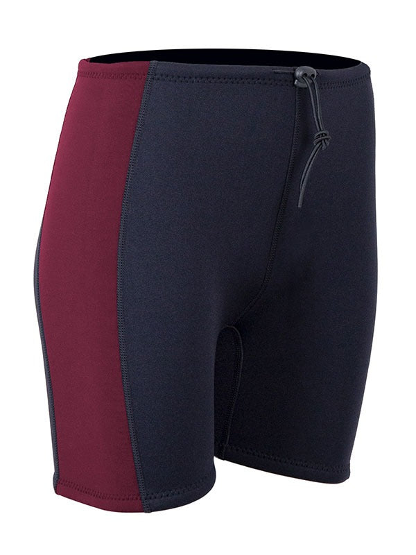 Two Bare Feet Womens Harmony 3mm Wetsuit Shorts (Black/Burgundy)