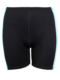 Two Bare Feet Womens Harmony 3mm Wetsuit Shorts (Black/Mint)