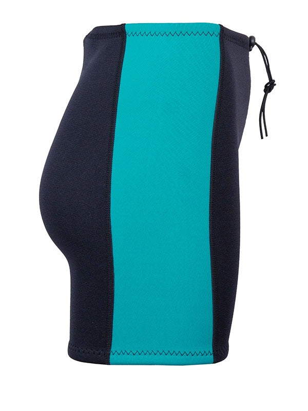Two Bare Feet Womens Harmony 3mm Wetsuit Shorts (Black/Teal)