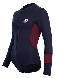 Two Bare Feet Harmony 2mm Superstretch Neoprene Womens One Piece (Black/Burgundy)