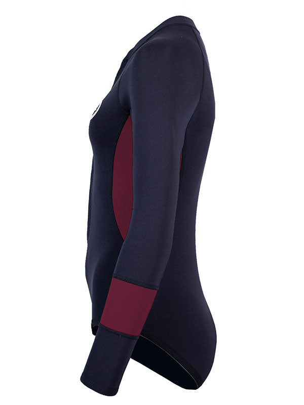 Two Bare Feet Harmony 2mm Superstretch Neoprene Womens One Piece (Black/Burgundy)