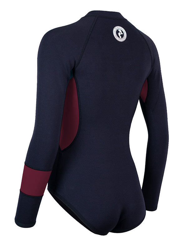 Two Bare Feet Harmony 2mm Superstretch Neoprene Womens One Piece (Black/Burgundy)