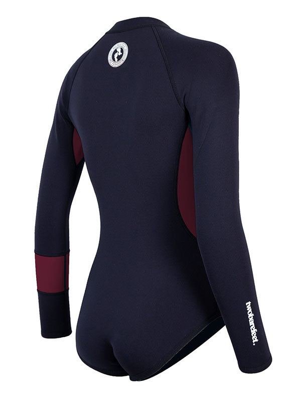 Two Bare Feet Harmony 2mm Superstretch Neoprene Womens One Piece (Black/Burgundy)
