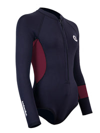 Two Bare Feet Harmony 2mm Superstretch Neoprene Womens One Piece (Black/Burgundy)