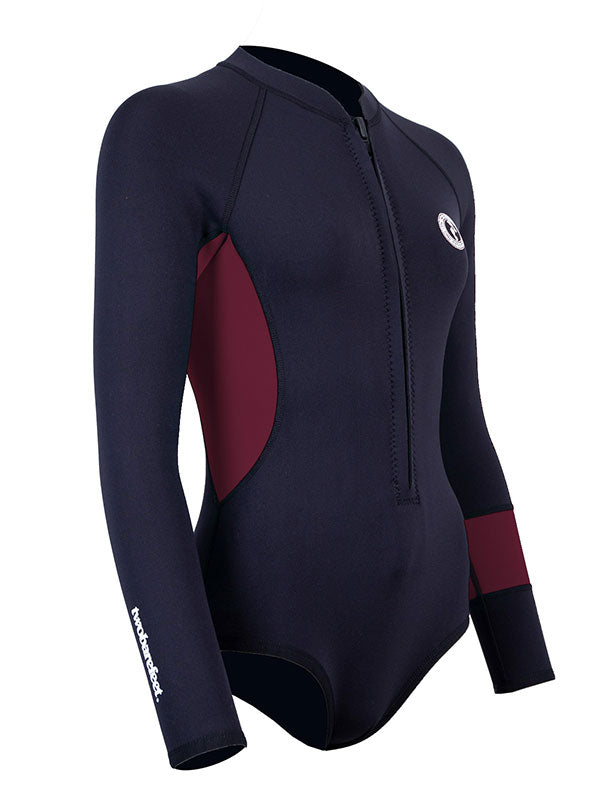 Two Bare Feet Harmony 2mm Superstretch Neoprene Womens One Piece (Black/Burgundy)