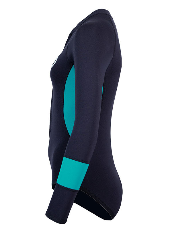 Two Bare Feet Harmony 2mm Superstretch Neoprene Womens One Piece (Black/Teal)