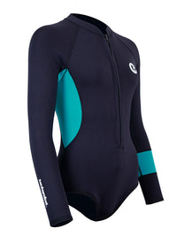 Two Bare Feet Harmony 2mm Superstretch Neoprene Womens One Piece (Black/Teal)