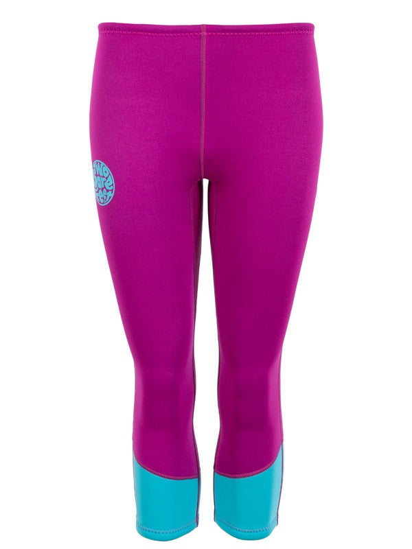 Two Bare Feet Womens Harmony 3mm Capri Wetsuit Pants (Raspberry / Aqua)