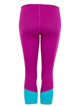 Two Bare Feet Womens Harmony 3mm Capri Wetsuit Pants (Raspberry / Aqua)