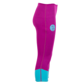 Two Bare Feet Womens Harmony 3mm Capri Wetsuit Pants (Raspberry / Aqua)