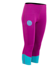Two Bare Feet Womens Harmony 3mm Capri Wetsuit Pants (Raspberry / Aqua)