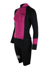 Two Bare Feet Harmony 3mm Jacket & Heritage Shorts Set (Raspberry / Black)